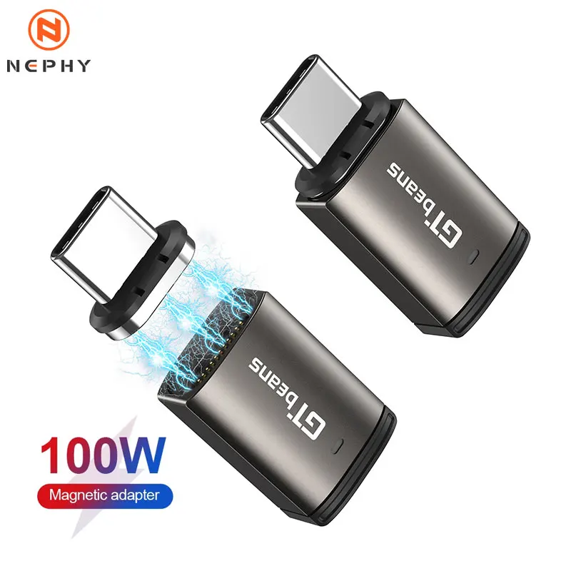 마그네틱 OTG 어댑터, 고속 충전 자석 변환기, 데이터 커넥터, 맥북 시리즈용, USB C에서 C 타입, PD 100W, 5A