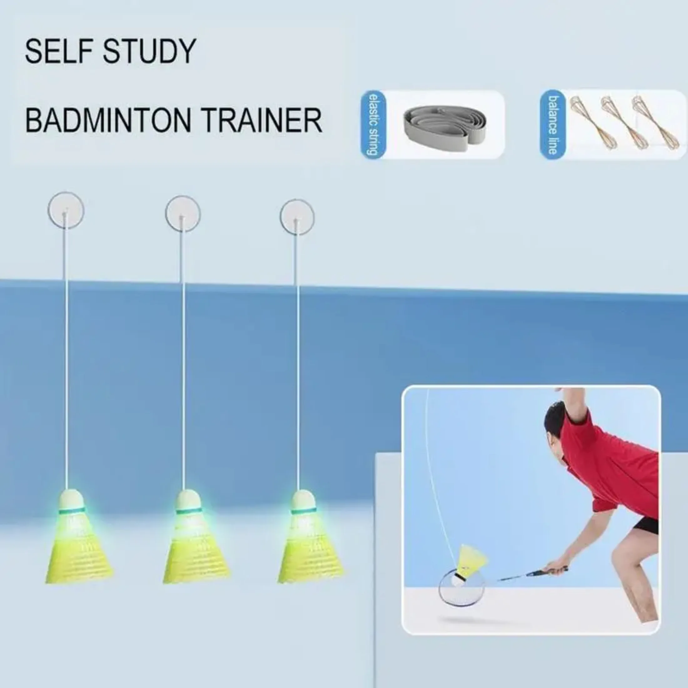 Badminton Single Trainer Power Practice Automatic Rebound Badminton Self-Luminous badminton trainer