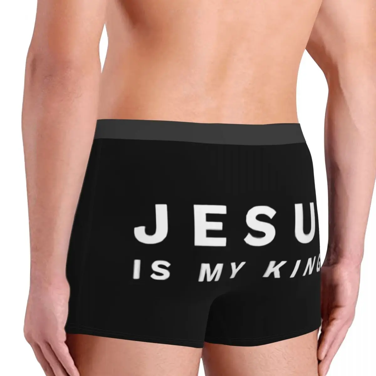 Custom Jesus Is My King Boxers Shorts Panties Male Underpants Stretch  Religious Christian God Briefs Underwear 4