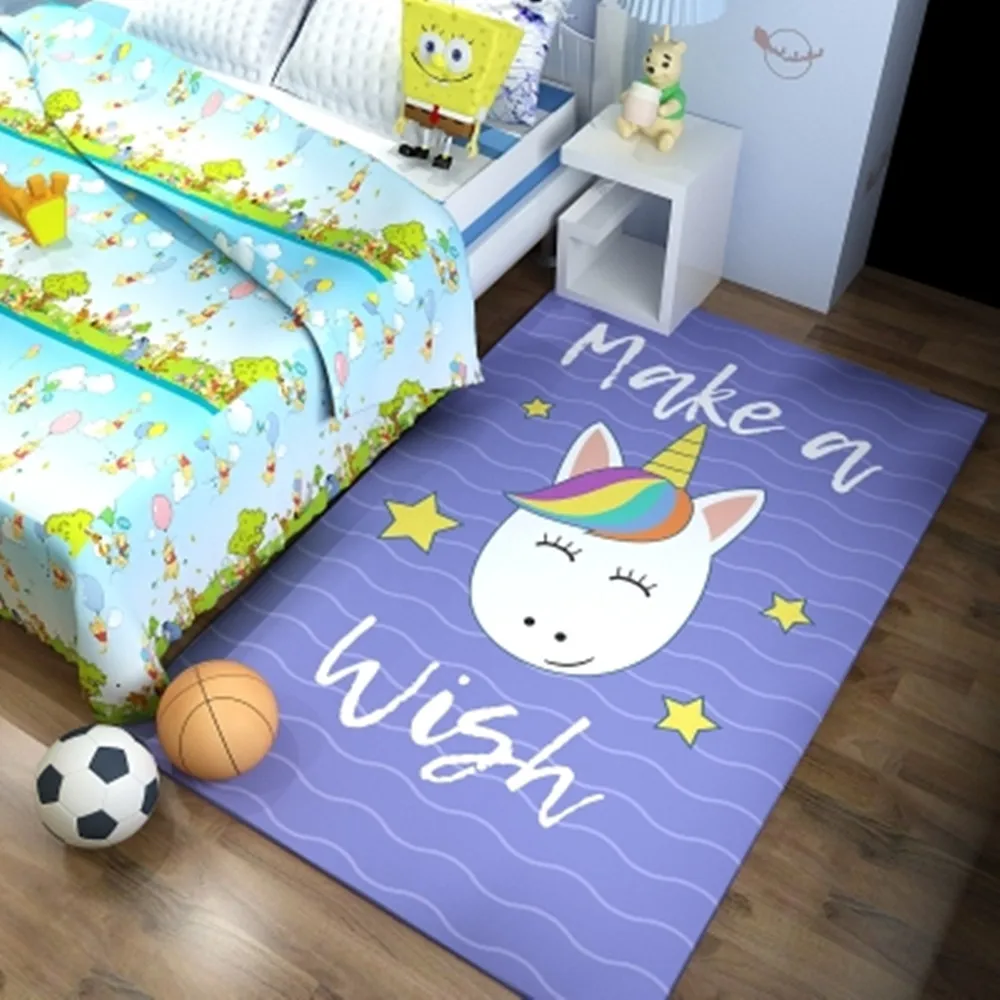 Floor Mat Pink Unicorn Series Carpet Cartoon 3D Printing Pattern Children's Room Crawling Mat Girl Room Decoration Accessories Carpet
