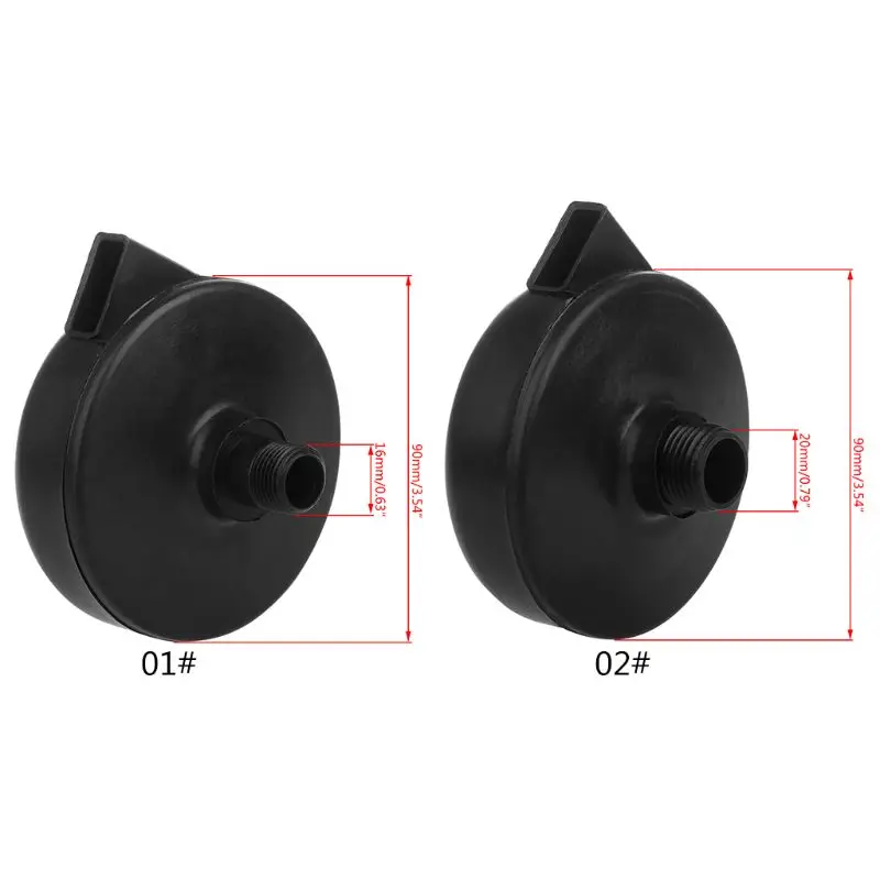 16/20mm nero plastica filettato maschio silenziatore di rumore di scarico filtro aria silenziatore silenziatore compressore