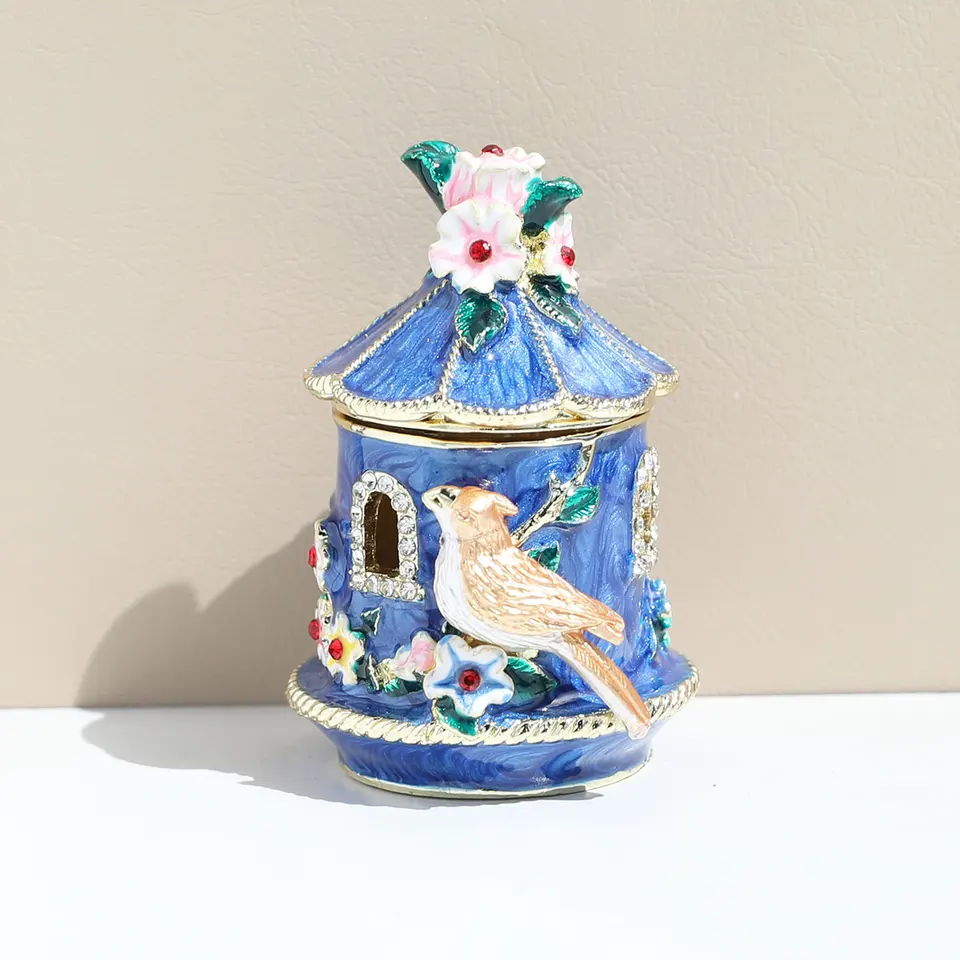 鳥の家のジュエリー収納ボックス,かわいい装飾品,デスクトップ装飾,1個