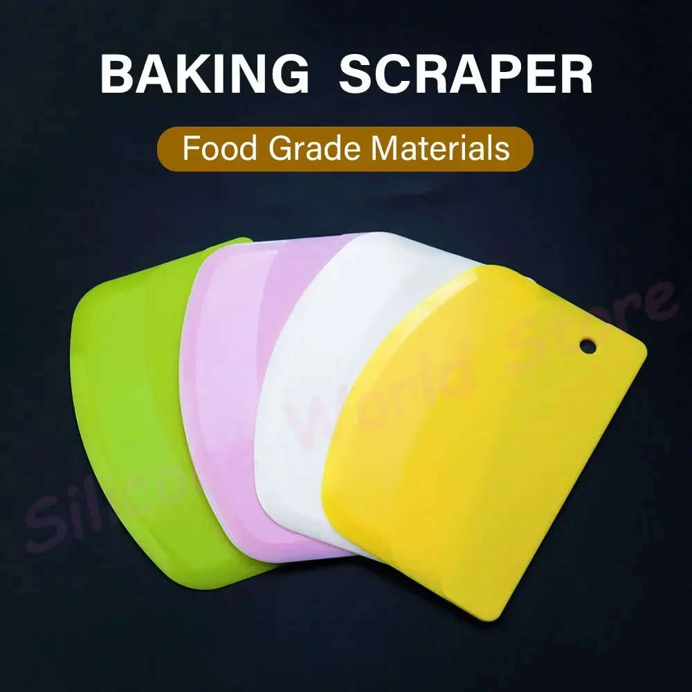 Polychrome Plastic Scraper Cake Cream Scraper Flour Dough Cutting Knife Intestine Powder Kitchen DIY Tools Baking Tools baking tool dough scraper dough cutter cake scraper baking accessories