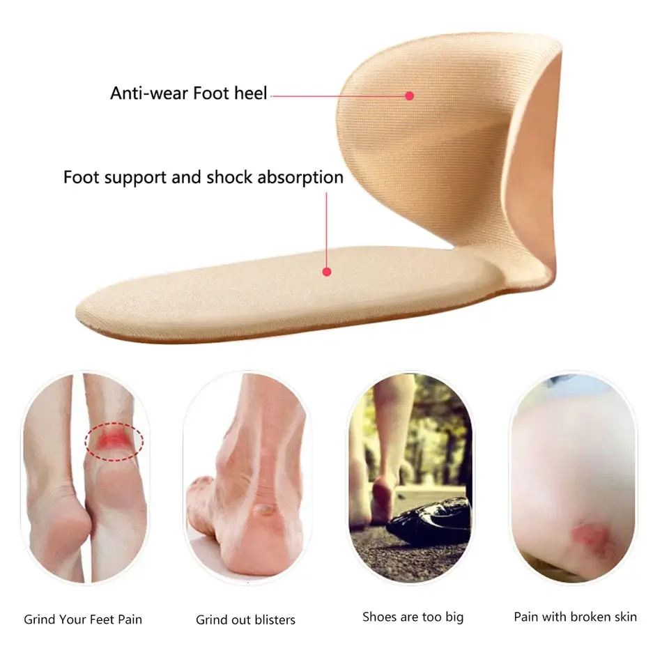2PCS Heel Stickers Half Insoles Women Foot Heel Pad Sports Shoe High Heels Back Sticker Pain Relief Protector Cushion Insole shoe insoles heel cushion insole heel patch insole heel cushion protector heel insoles heel protector patches heel protector pads heel grips heel protector shoe stickers