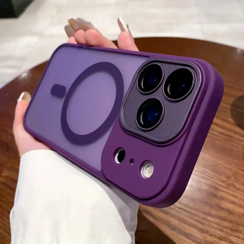 Armor Magnetic Matte Translucent Shockproof Case with Magsafe Wireless Charging Compatibility