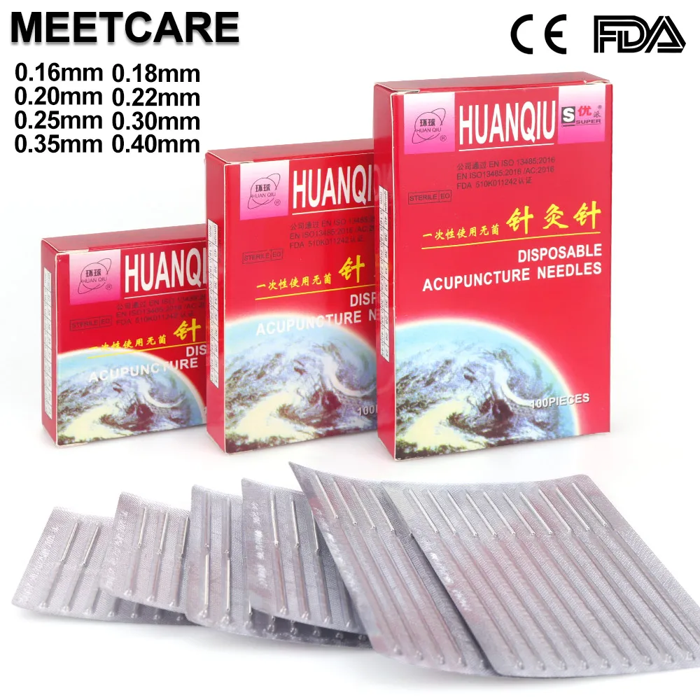 HuanQiu 100pcs Acupuncture Needle Massage Chinese Therapy Disposable Sterile Acupuncture Moxibustion Needle Pain Relief Relax disposable acupuncture needle