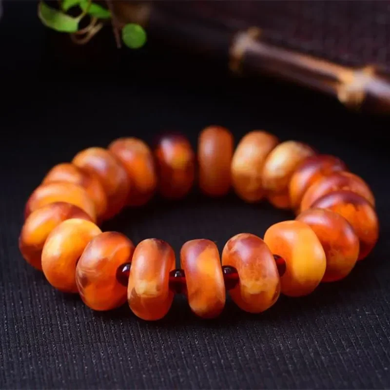 

Браслет с подвеской из натуральных искусственных восковых бусин, ювелирные изделия в стиле ретро для мужчин и женщин, украшения в национальном стиле