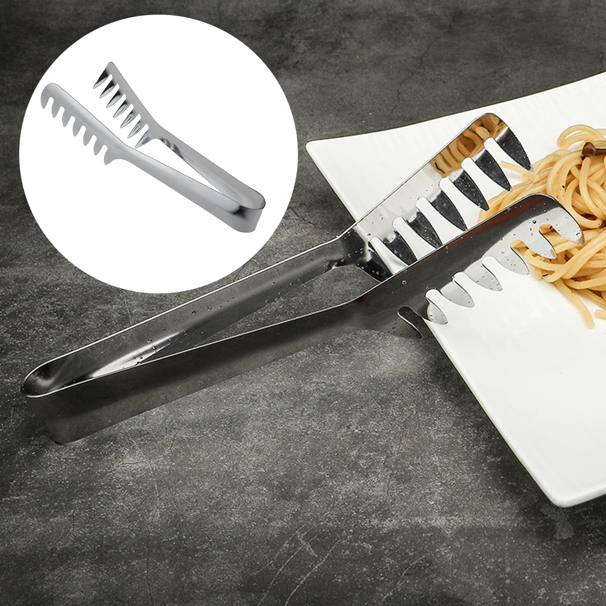 Description Picture 3 of itemPasta Serving Tong Food Tongs Stainless Steel Spaghetti Tongs For Spaghetti Baking Home Kitchen Cooking Tools
