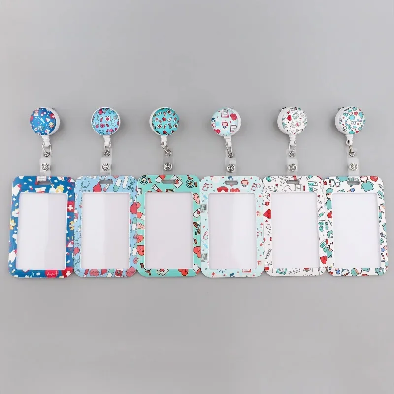Hospital Card Holder Retractable Badges Reel Doctor Nurse Exhibition Business Card Badge Holder Case Office Keychain Accessories
