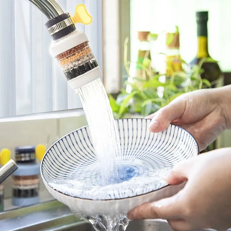 360°Rotating Faucet Extender Shower Kitchen Faucet Booster Water Filter Tap Head Nozzle Activated Carbon Water Purifier