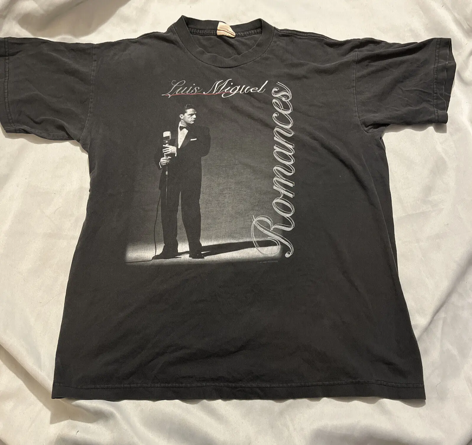 Vintage 1997 Luis Miguel Romances Concert Tour T Shirt Tee L Black 90'S