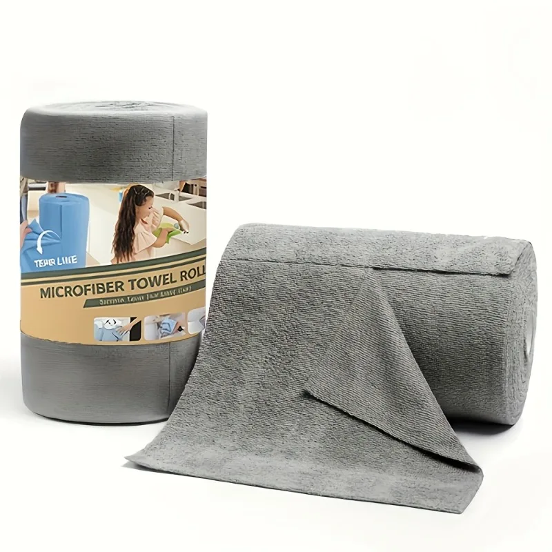 Large Reusable Fine Fiber Cleaning Cloth Roll – 50 Thick Towels for Kitchen, Windows, and Cars