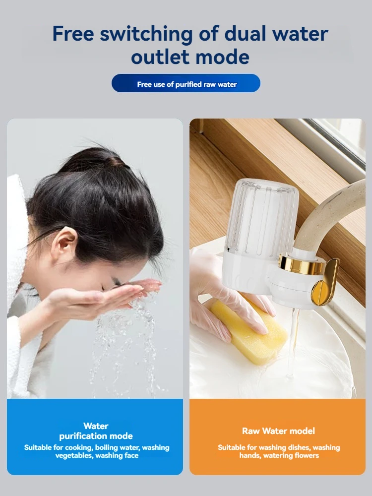 Bathroom sink filter, faucet rotary purifier, kitchen faucet filters and removes chlorine, fluorine, heavy metals