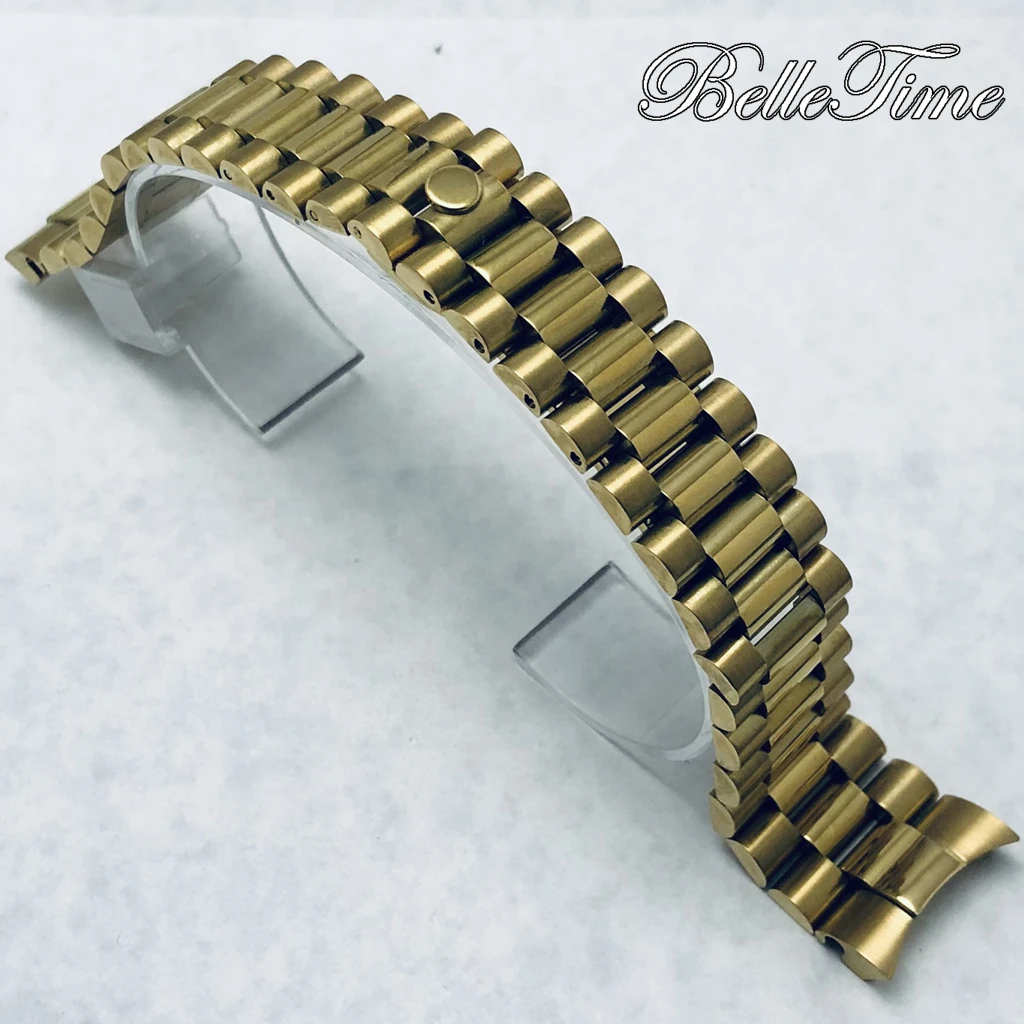 Premium 904L Stainless Steel Brushed & Polished Strap with Glide Lock Clasp, 20mm Width