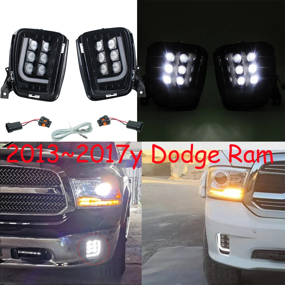 

1set car Bumper headlight for Dodge Ram 1500 daytime light 2013~2017y car accessories LED DRL headlamp for Dodge Ram fog light