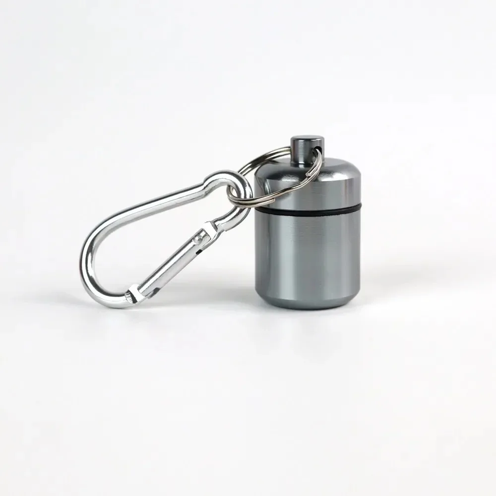 Waterproof Aluminum Pill Box with Sealed Storage and Keychain