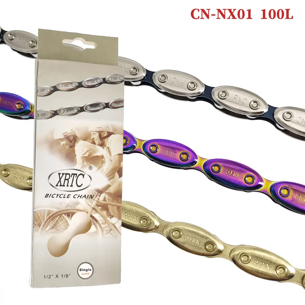 

NX01 Single Speed Bicycle Chain 100 Link NX01 Bike Olive Chain Fixed Gear Mountain Bike Road Bicycle Chain with Quick-link Parts