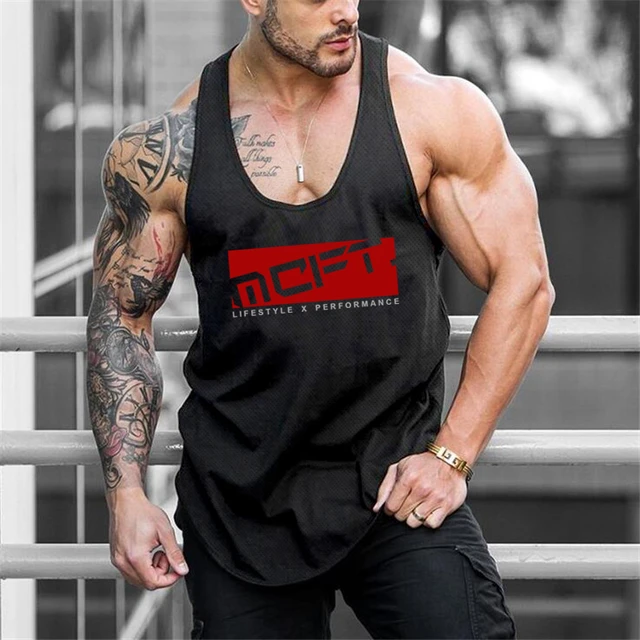 Camiseta de tirantes de culturismo para hombre, camiseta sin mangas de  algodón para gimnasio, chaleco de Fitness, ropa deportiva para  entrenamiento, novedad - AliExpress