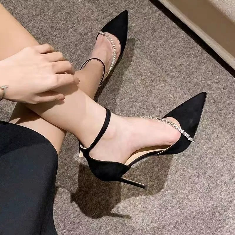 얕은 입 하이힐 싱글 슈즈, 섹시한 파인 힐, 새로운 여성 패션