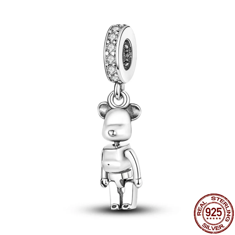 2021 New Plata Ornaments Ley 925 Sterling Silver Robot dog Beaded Original Suitable for Pandora Bracelet Ladies DIY Jewelry | Украшения и