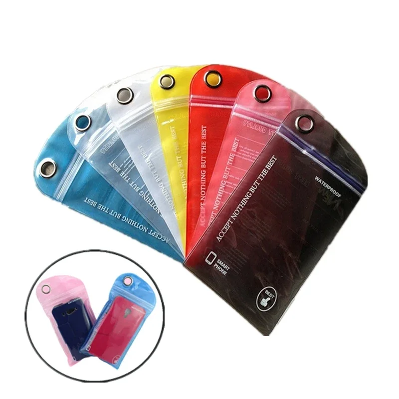 

1/5Pcs Waterproof Bag Swimming Surfing Outdoor Rafting Drifting Phone Card Colorful Dry Bag for Cellphone ID Card Mobile Phones