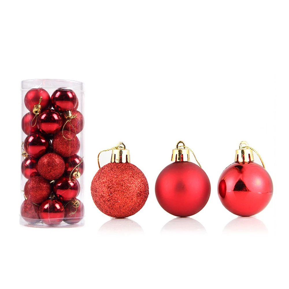 thumbnail image 1 of 24 piezas/caja de bolas de Navidad, adornos para árbol de Navidad, bolas de Navidad, colgantes para árbol, decoración para fiesta en el hogar, regalo de Navidad 2025, Noel Navidad, 1 of 5
