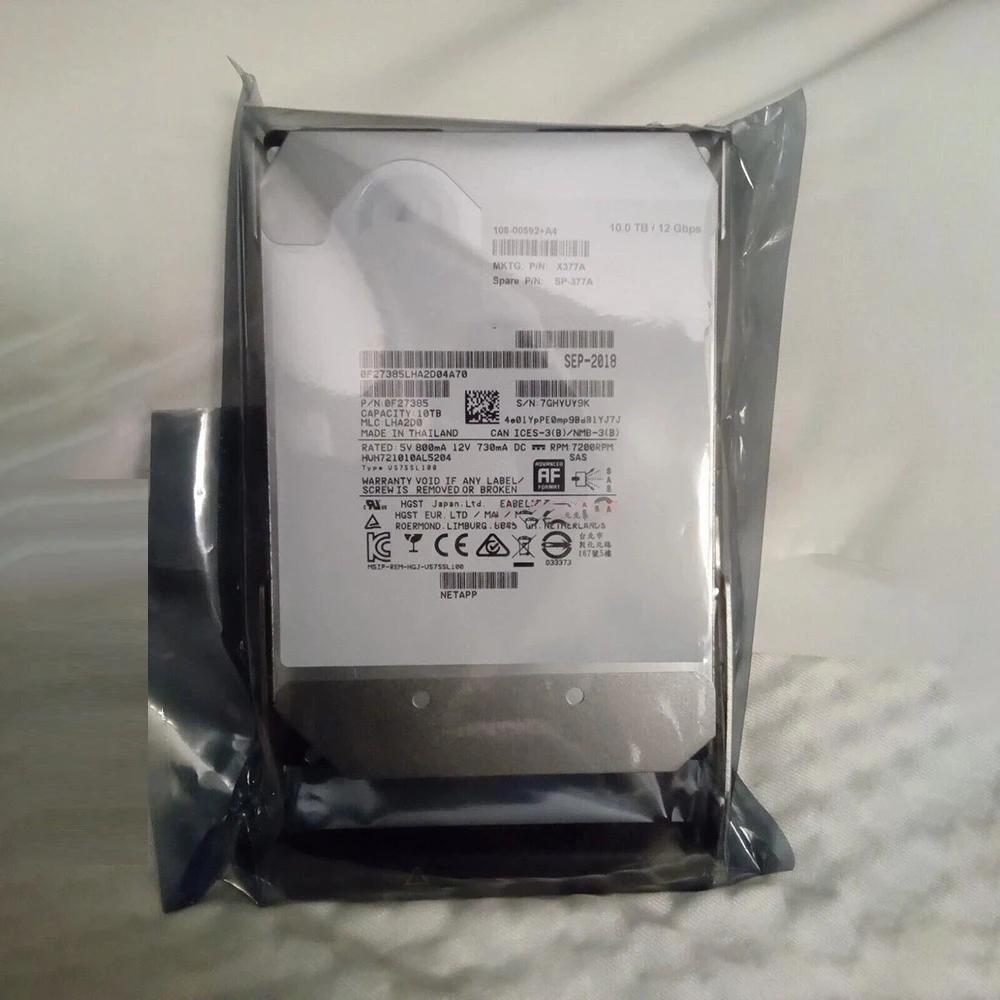 10T 3.5 SAS 12g For NetApp DS460C Hard Drive X377A SP-377A 108-00592+A4