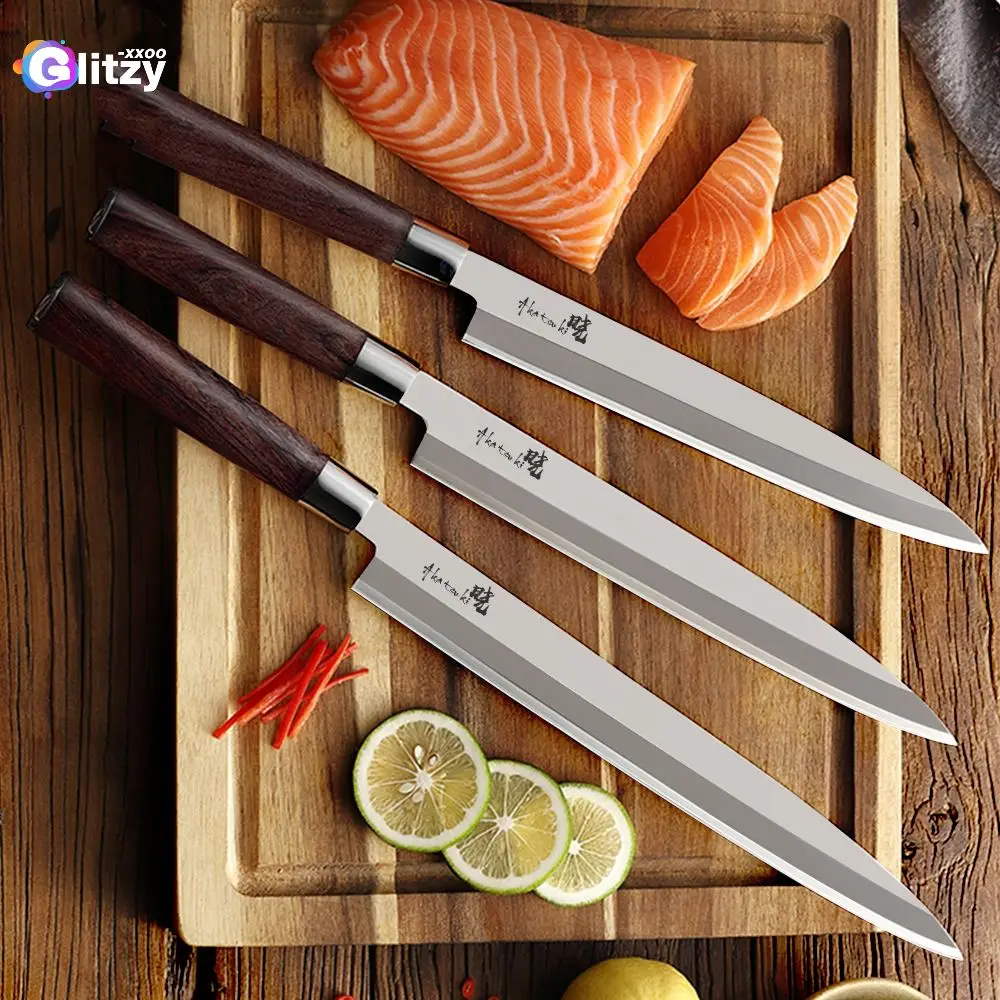 

Sashimi Knife Japanese Sushi Chef Knives 7CR17 440C High Carbon Steel Fish Slicing Salmon Filleting Cleaver Knives with Giftbox
