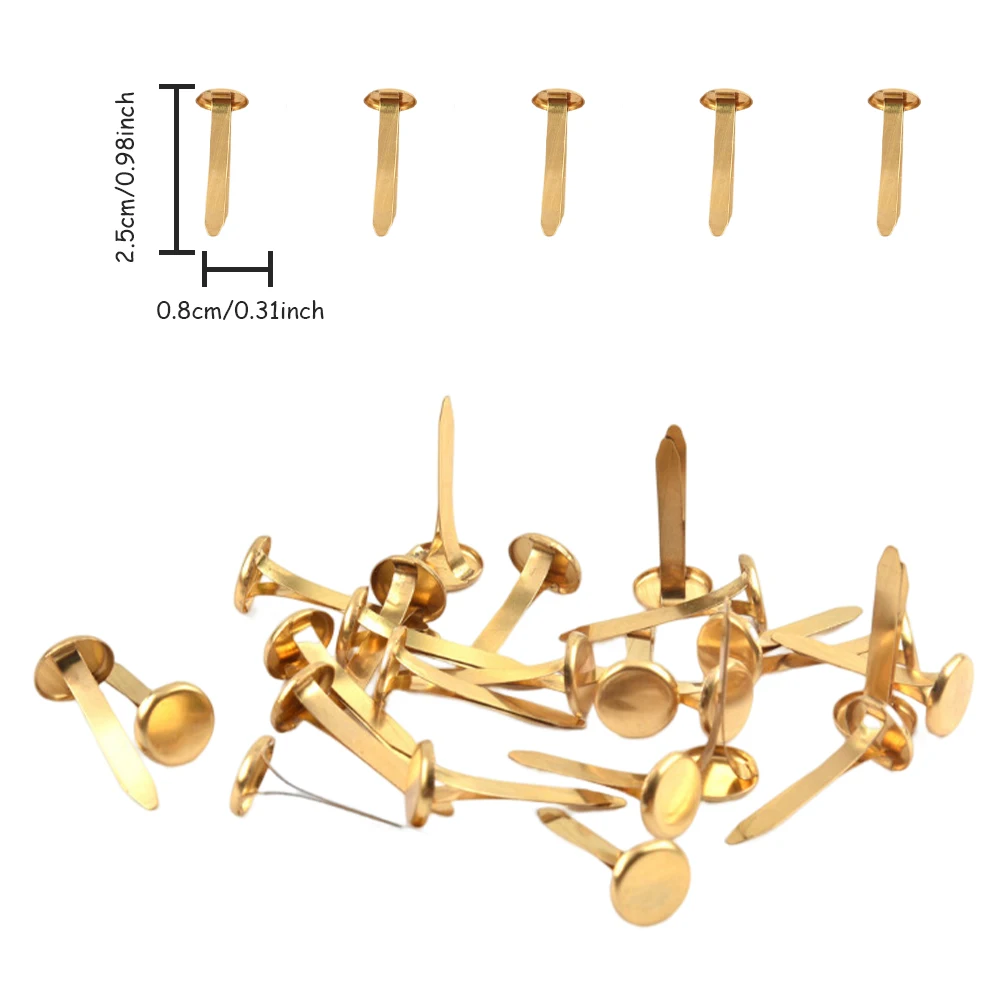 200pcs for Craft Paper Fasteners Brads Metal Brad Paper Fastener Gold Bra  DIY Crafts Brad Fastener Metal Brads Brass Handicrafts Material Paper Clip  Metal Brads 