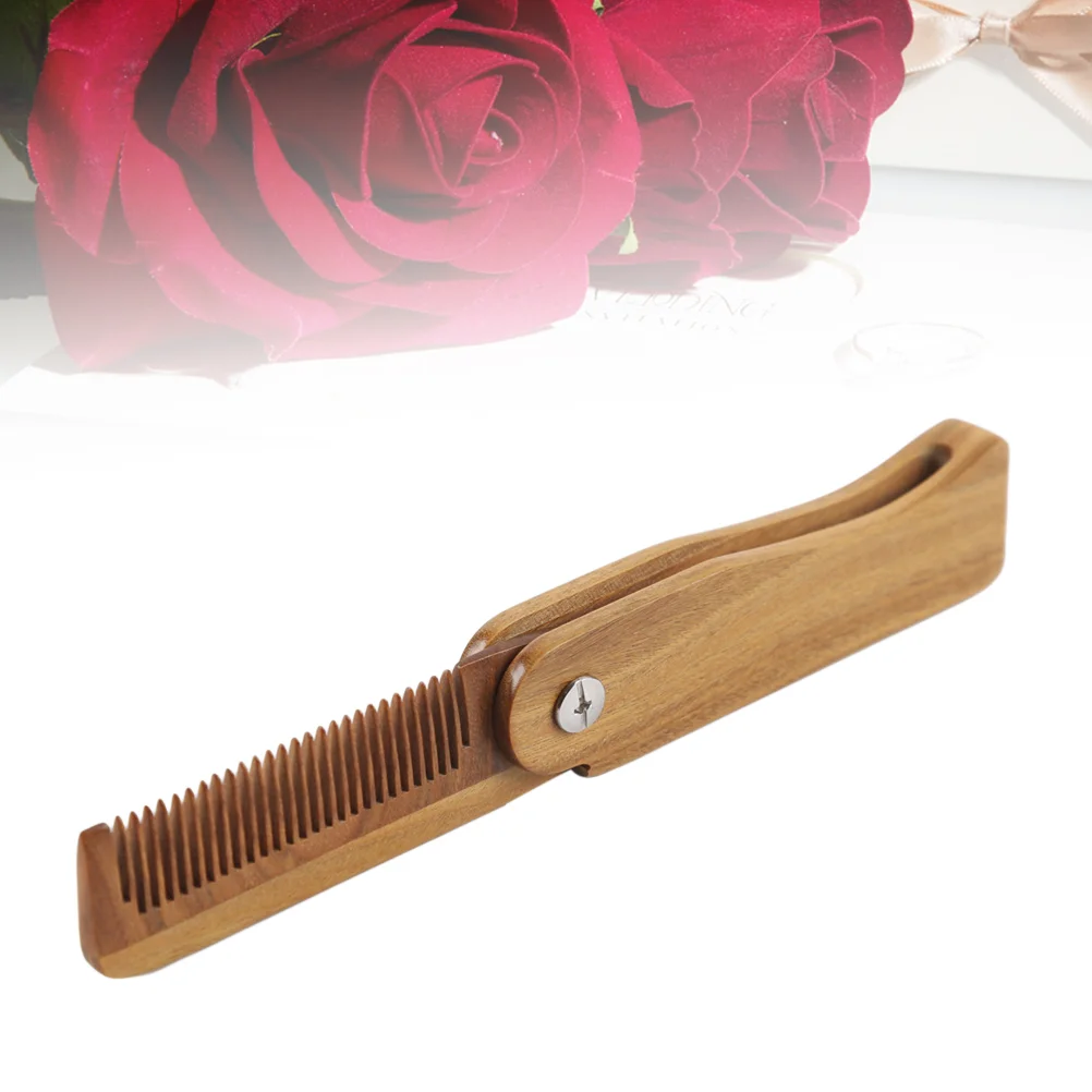 

Folded Green Sandalwood Comb Anti-static Wooden Hair Comb Detangling Natural Green Sandalwood Comb Hair Care Massage Hair