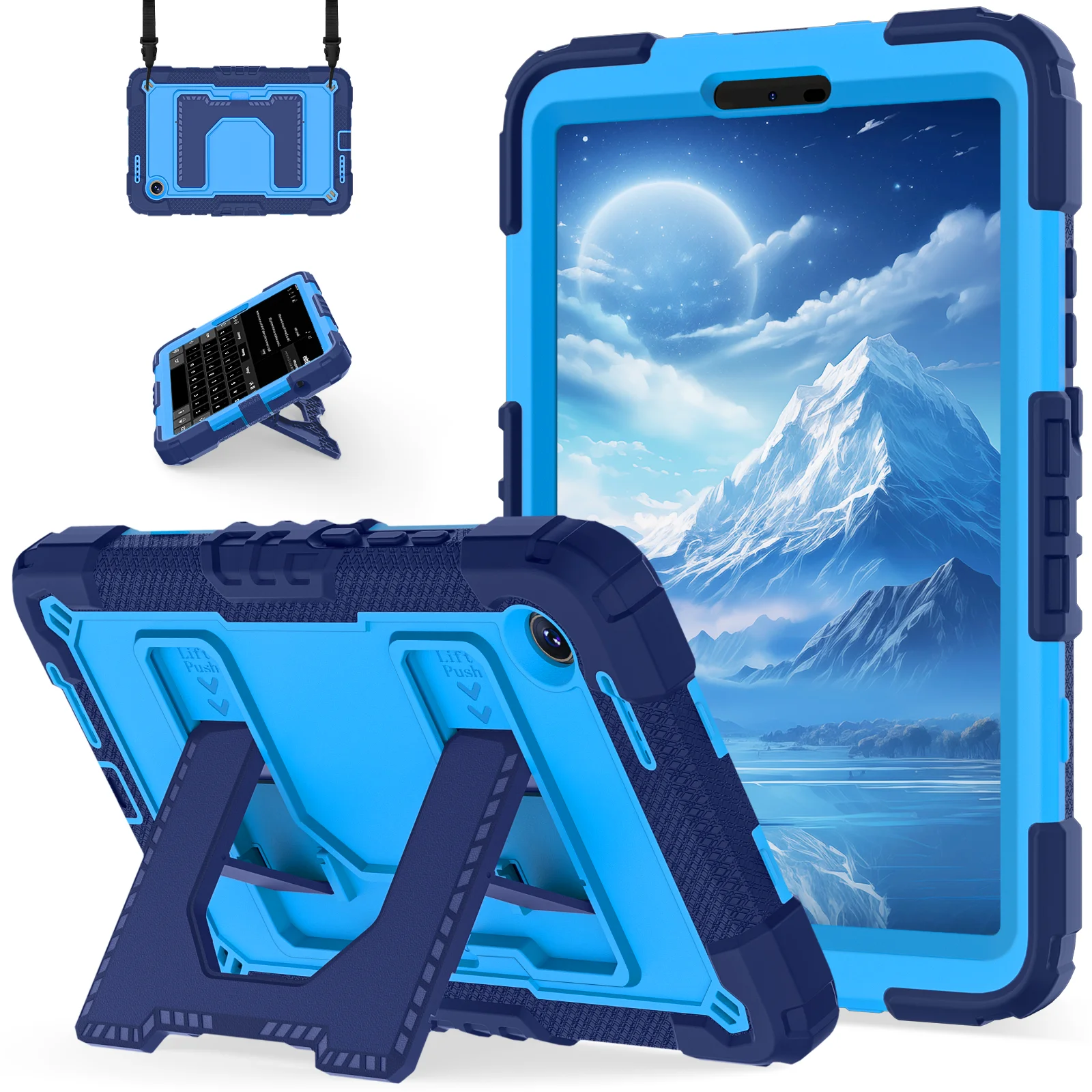Heavy Duty 8.7-Inch Tablet Case with Stand & Shoulder Strap