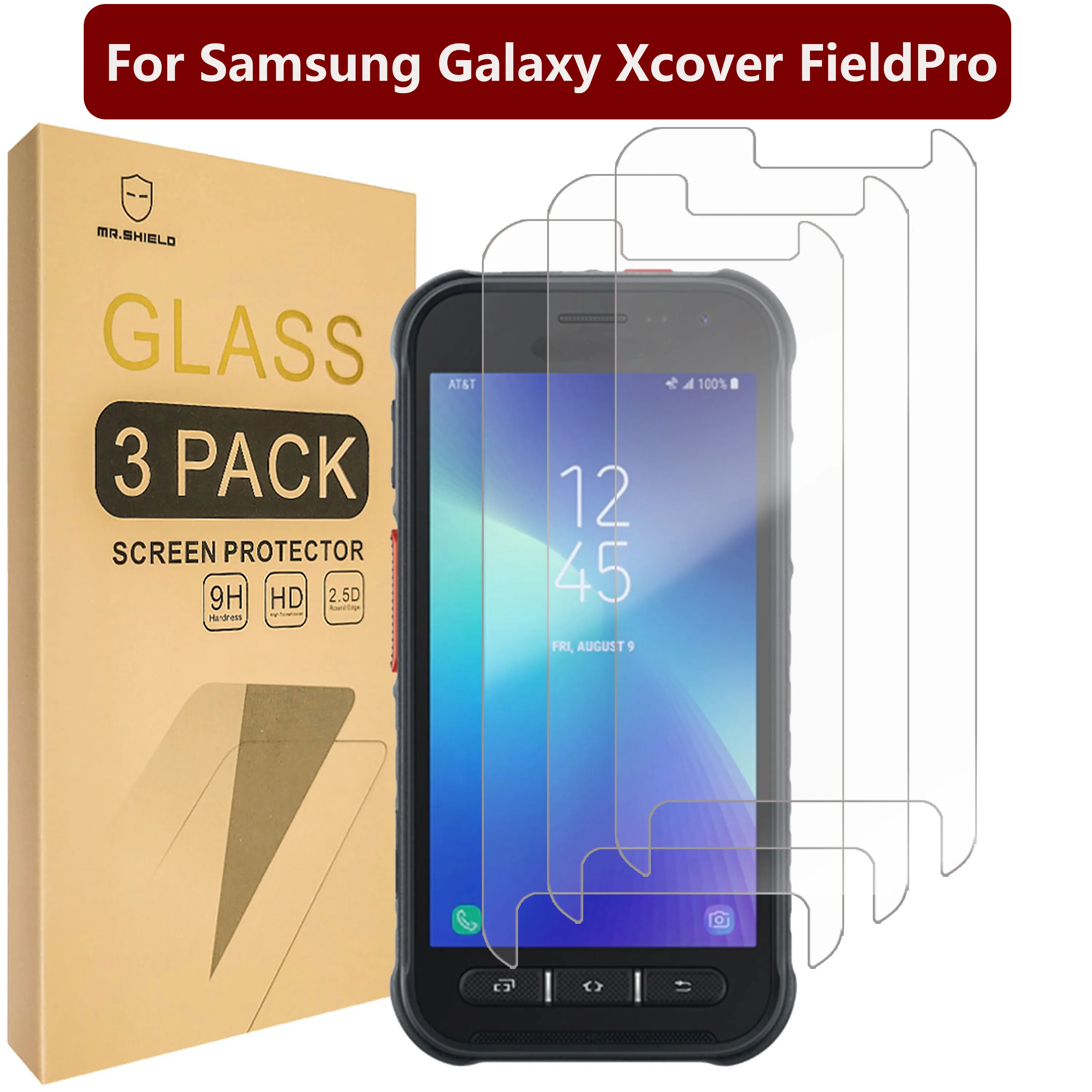 

Mr.Shield [3-Pack] Designed For Samsung Galaxy Xcover FieldPro [Tempered Glass] [Japan Glass with 9H Hardness] Screen Protector