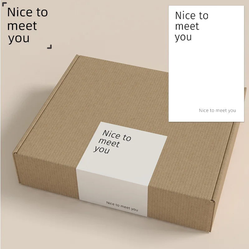 

50PCS Adhesive Labels "Nice To Meet You" "Have A Nice Day" Sealing Stickers Gift Box Package Box Packaging Labels