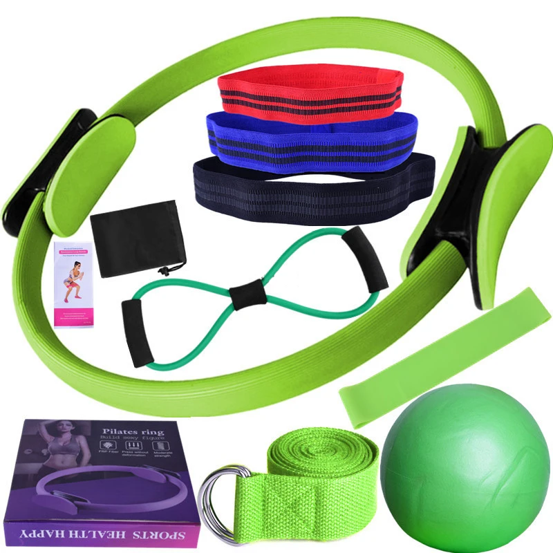 11-teiliges Yoga-Set für Damen, Pilates zu Hause, Pilates-Magie-Ringbänder für das Training von Gesäßmuskeln, Yoga-Ball zum Dehnen – Detail 2