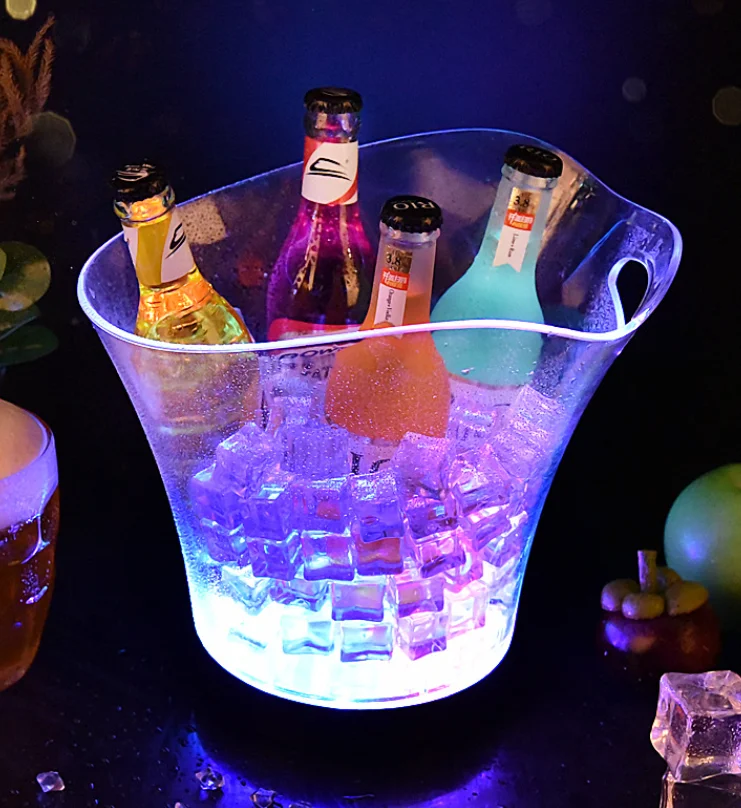 6L Ice Bucket Transparent Ingot-Shaped Ice Bucket Champagne Red Wine Beer Hotel Wine Storage Home Bar Tools