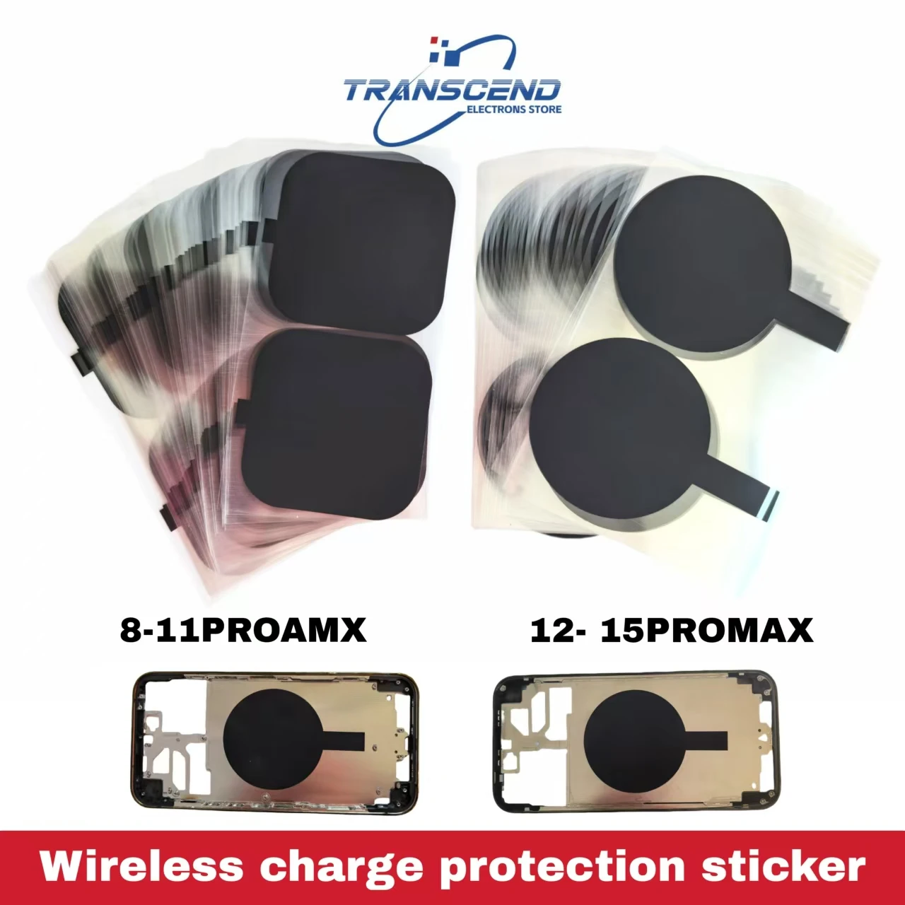 Wireless Charging Stickers 10-50PCS For iPhone 8 X XR XS 11 12 13 14 15 Pro MAX Repair back cover Insulation