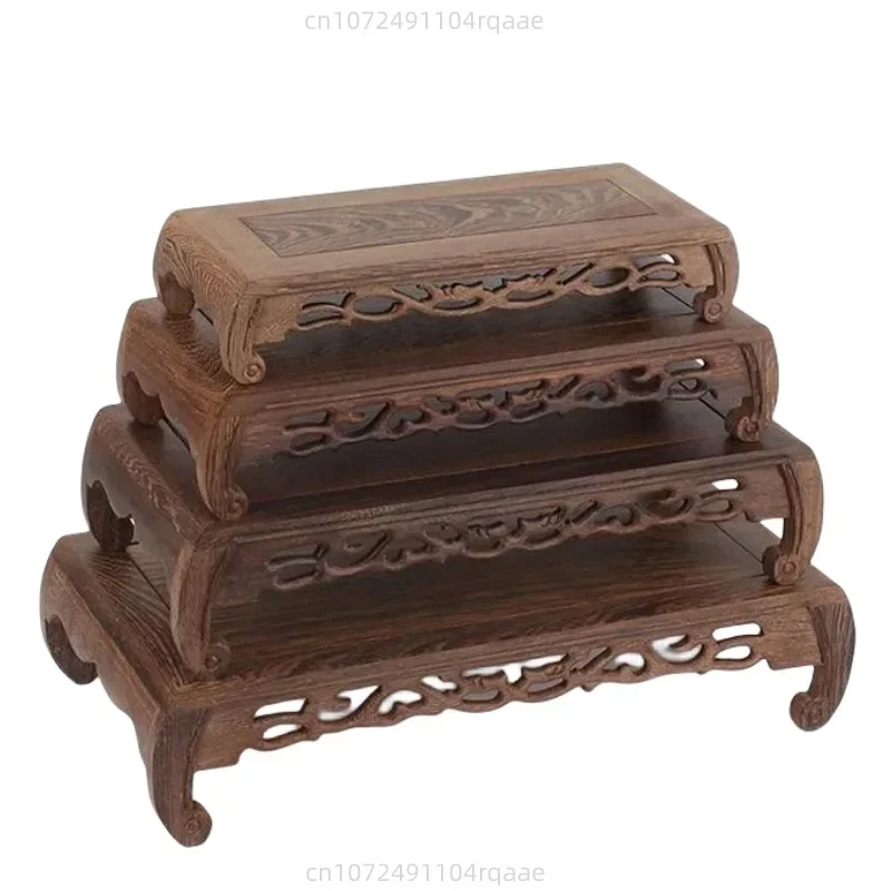 4pcs Set Wooden Base Flower Pot Holder Plant Shelf Sorting Table Stand for Fish Tank Lathe Candy Table Furniture Pedestal