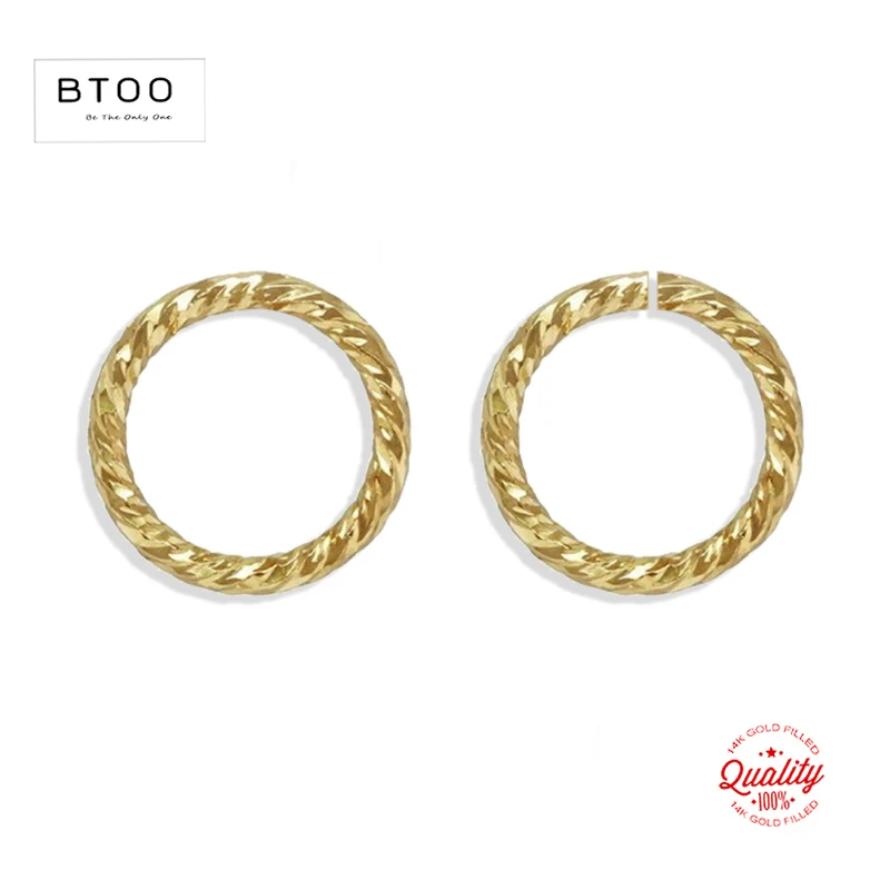 Real 14K Gold Filled Sparkle Closed Jump Ring 14K Gold Jump Rings Open For Making DIY Jewelry Tarnish Resistant Jewelry Findings