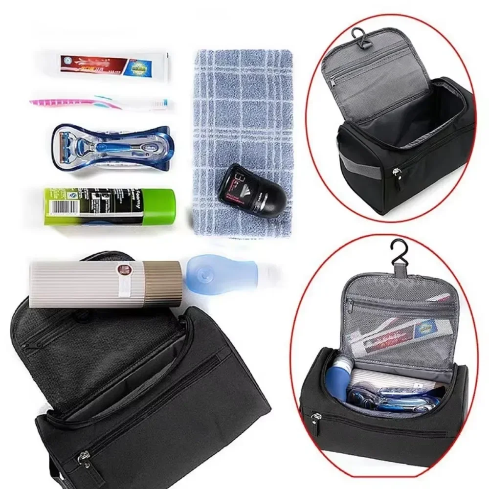 Custodia da viaggio per il lavaggio con cerniera Uomo Donna Borsa per il trucco impermeabile Borsa per cosmetici Beauty Case Make Up Organizer Kit di borse da toilette - immagine 3