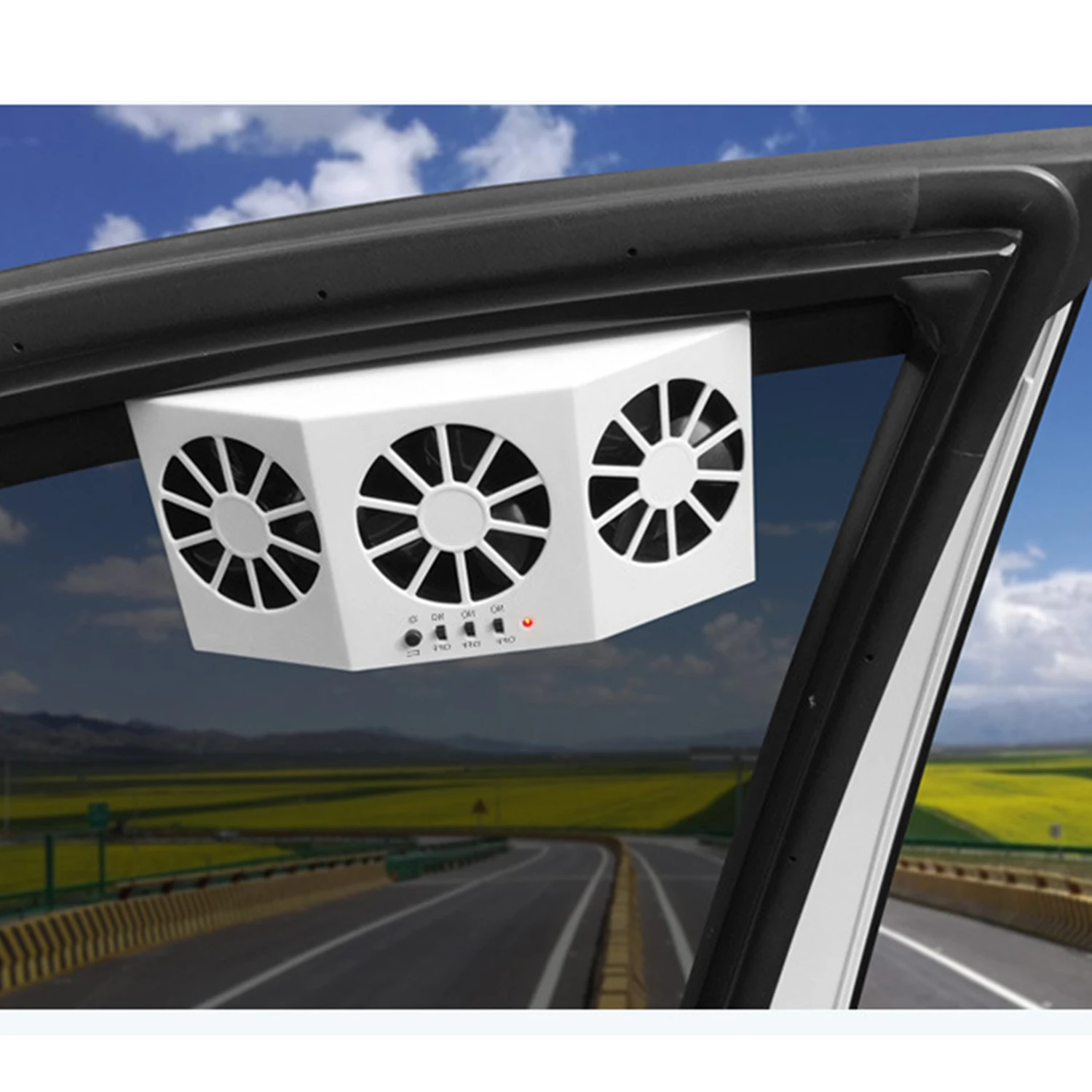 

Car Fan Solar Window Sun Powered 1600mA Auto Air Vent Cool Cooling System Radiator Fan Cooling Fan For Car Styling Cooler