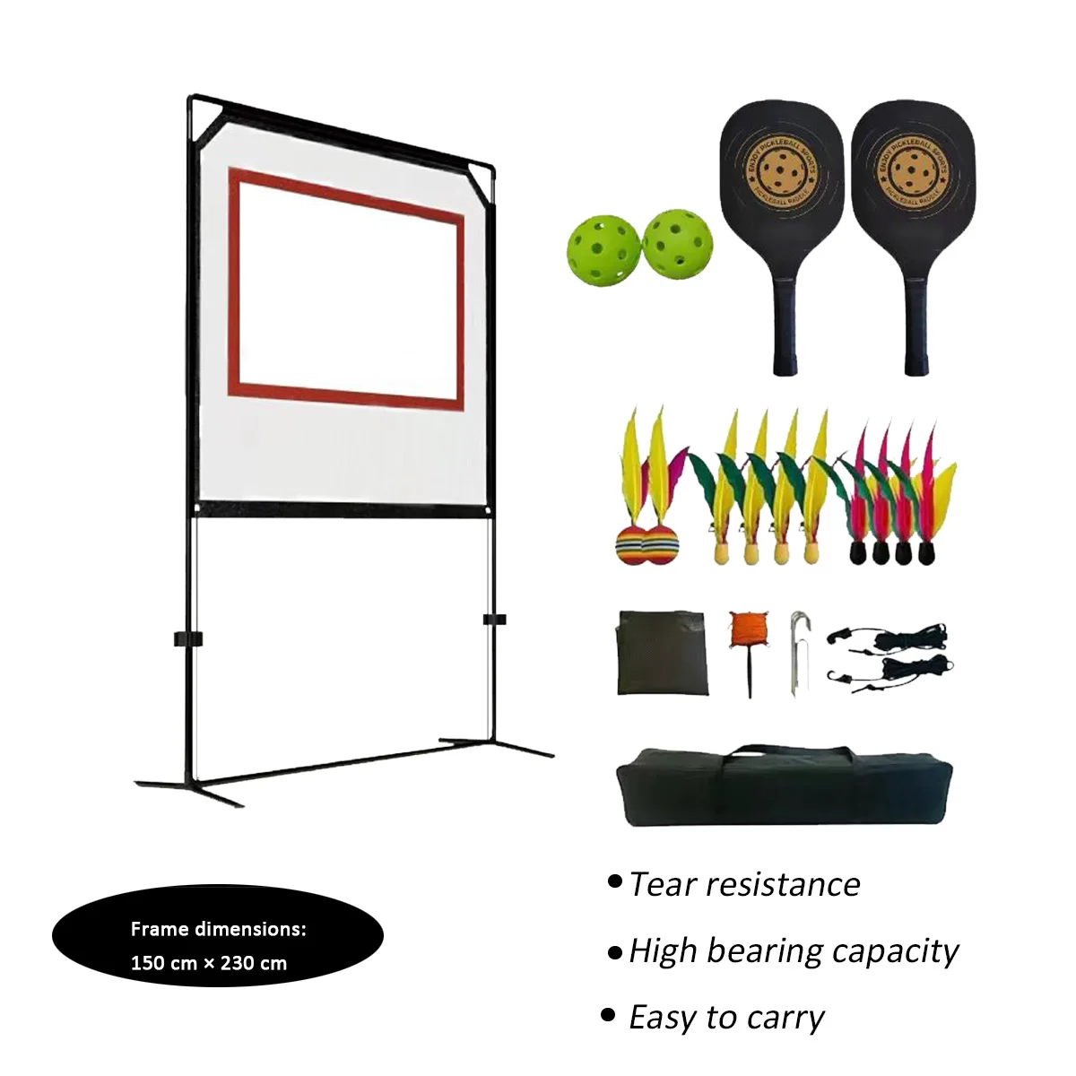 Badminton-Netz-Set, Sportnetz für Erwachsene mit Ständer, tragbares Netz, praktisch mit Federbällen mit Schlägern für den Hinterhof im Freien – Detail 12