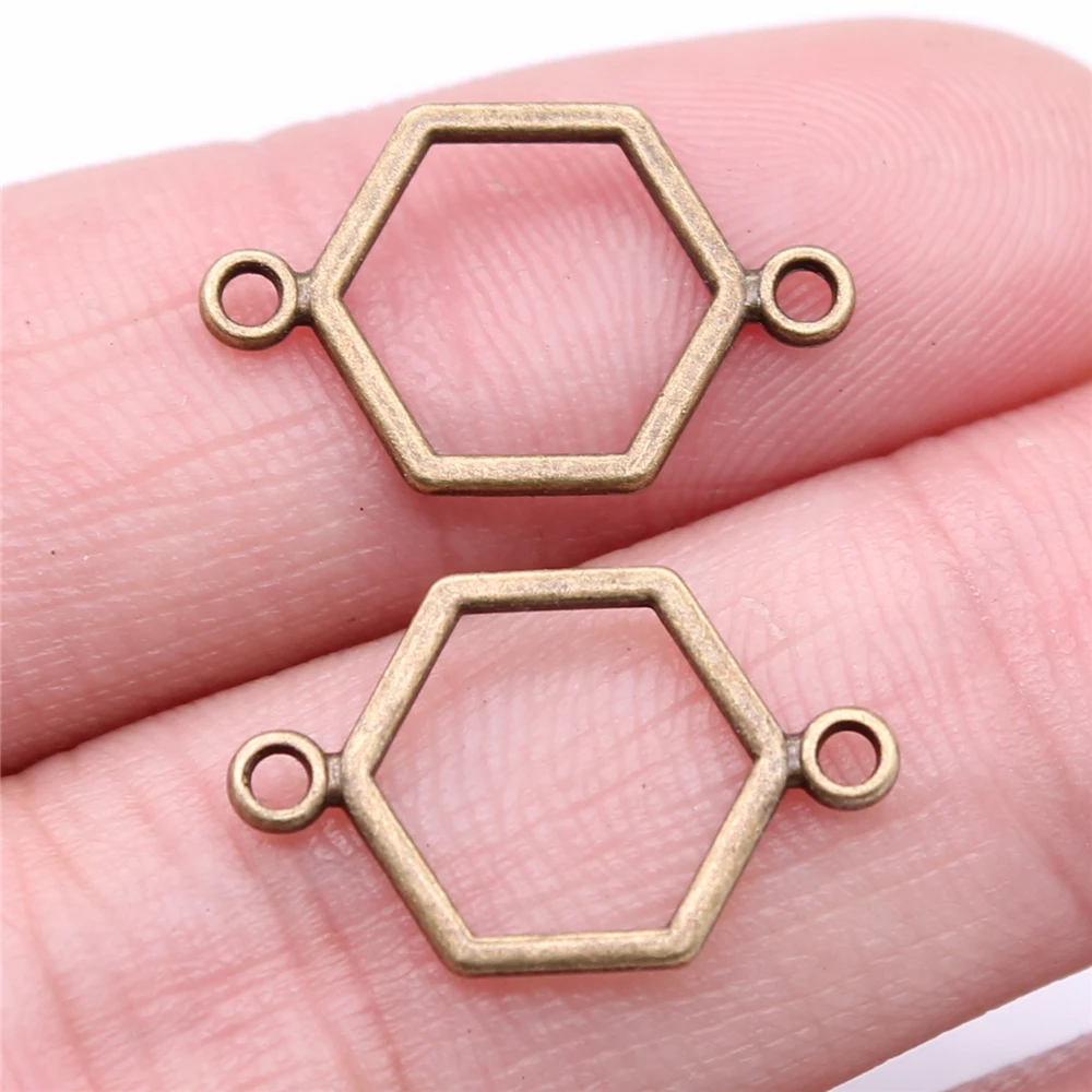 19x13mm KC Gold Color Honeycomb Connector Charms For Jewelry Making 40pcs Jewelry Charms Silver Charms Silver Charm