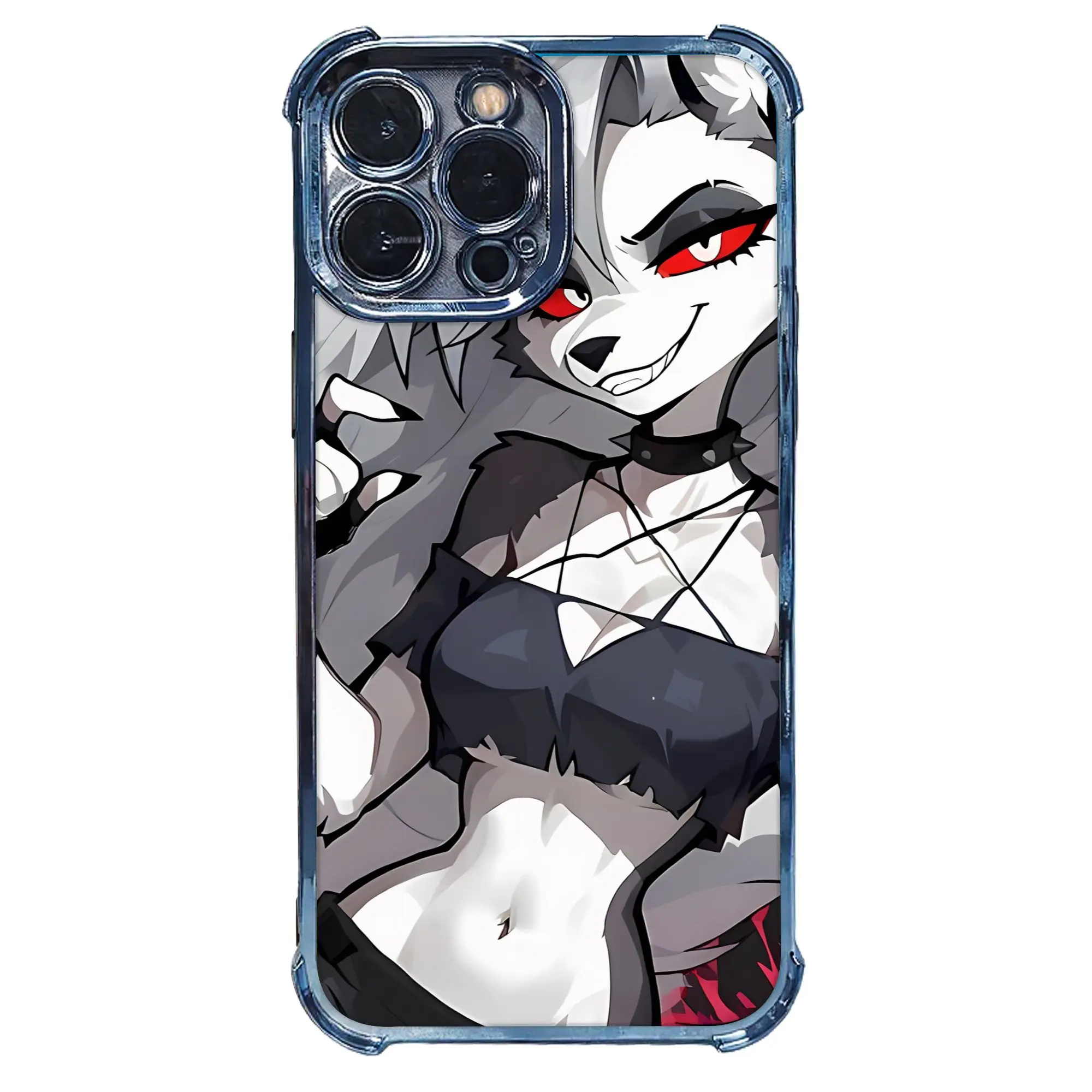 Loona Fan Goth Wolf Girl Neon Aesthetic Phone Case - Electroplated Finish