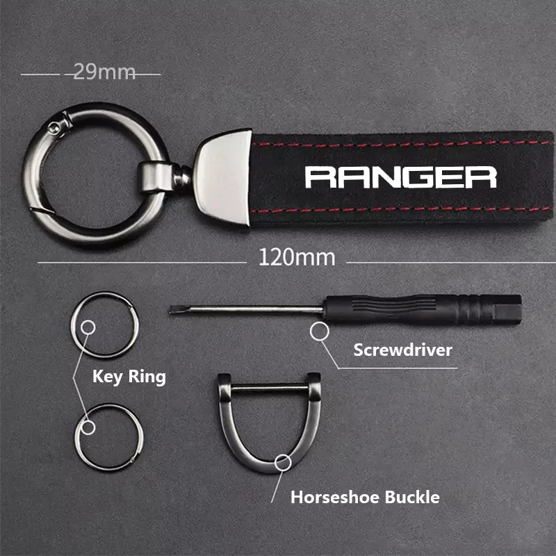 Luxurious Suede Leather Car Keychain Accessory