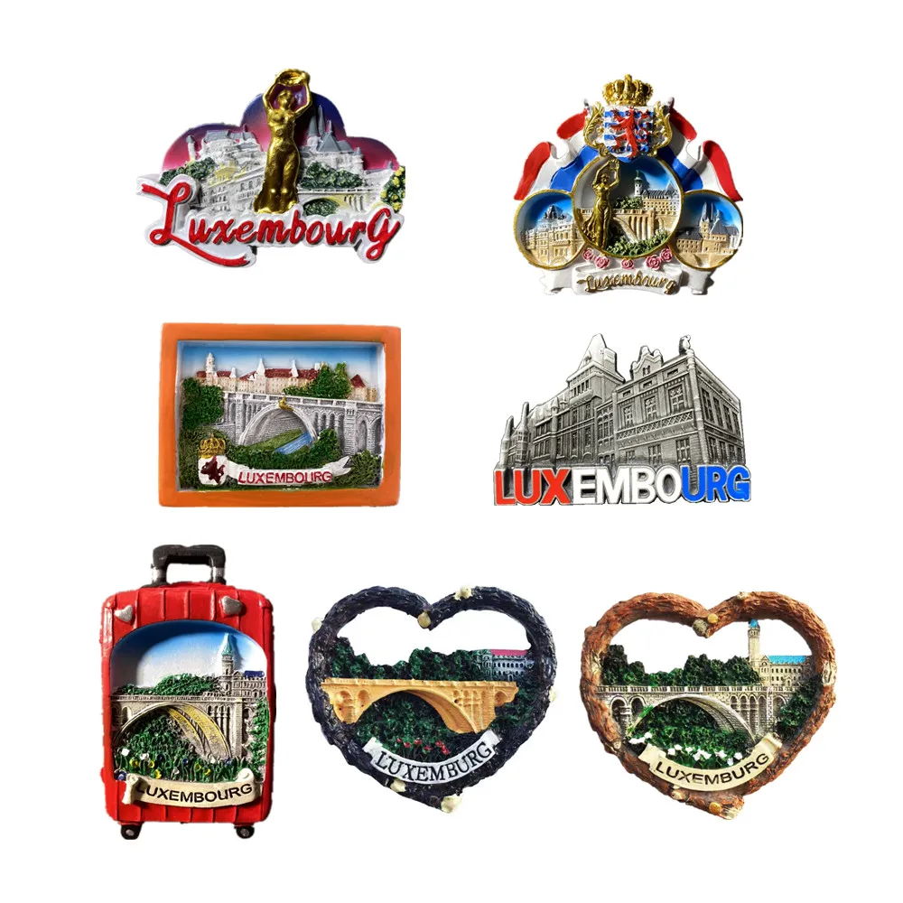 유럽 룩셈부르크 관광 기념품 냉장고 자석 장식 용품, 수공예 자석 냉장고 컬렉션 선물 