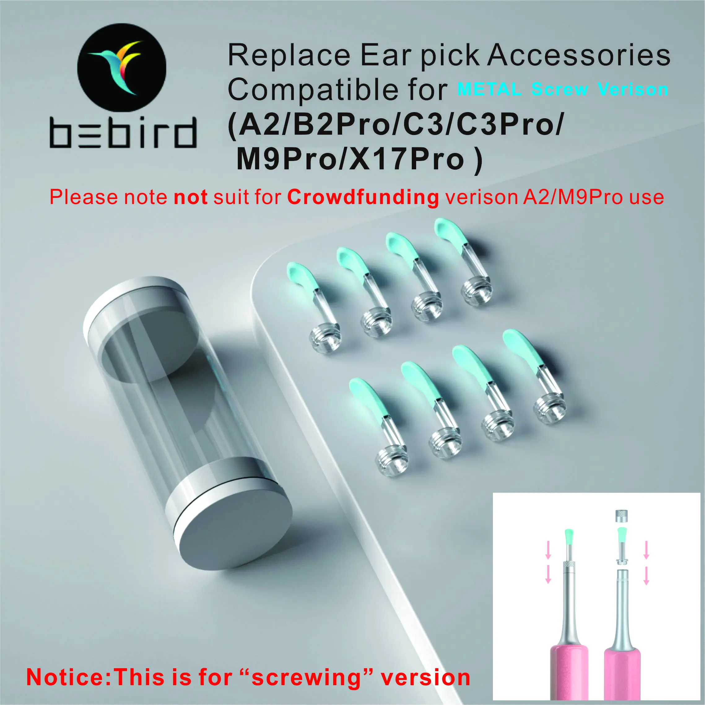 Bebird T15 R1 nettoyant visuel d'oreille soins de santé Minifit 2 en 1  outil d'élimination de la cire d'acné HD1080P Otoscope IP67 Endoscope  étanche - AliExpress