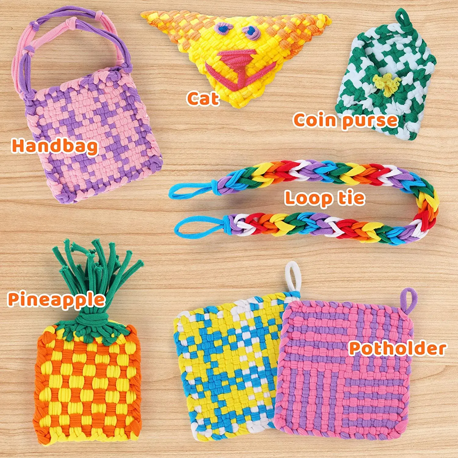 Weaving Loom Kit Toys Potholder Loops Crafts Pot Holder Loom Knitting Crocheting Swing Kits for Kids Adults Beginners Supplies