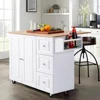 Kitchen Island Cart on Wheels - Portable Kitchen Island with Drop Leaf, Rolling Kitchen Island with Storage 1