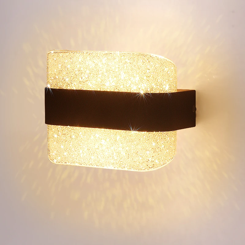 럭셔리 모던 크리스탈 LED 벽 램프, 실내 침실 거실 배경, 가정용 실내 조명 고정장치, 10W