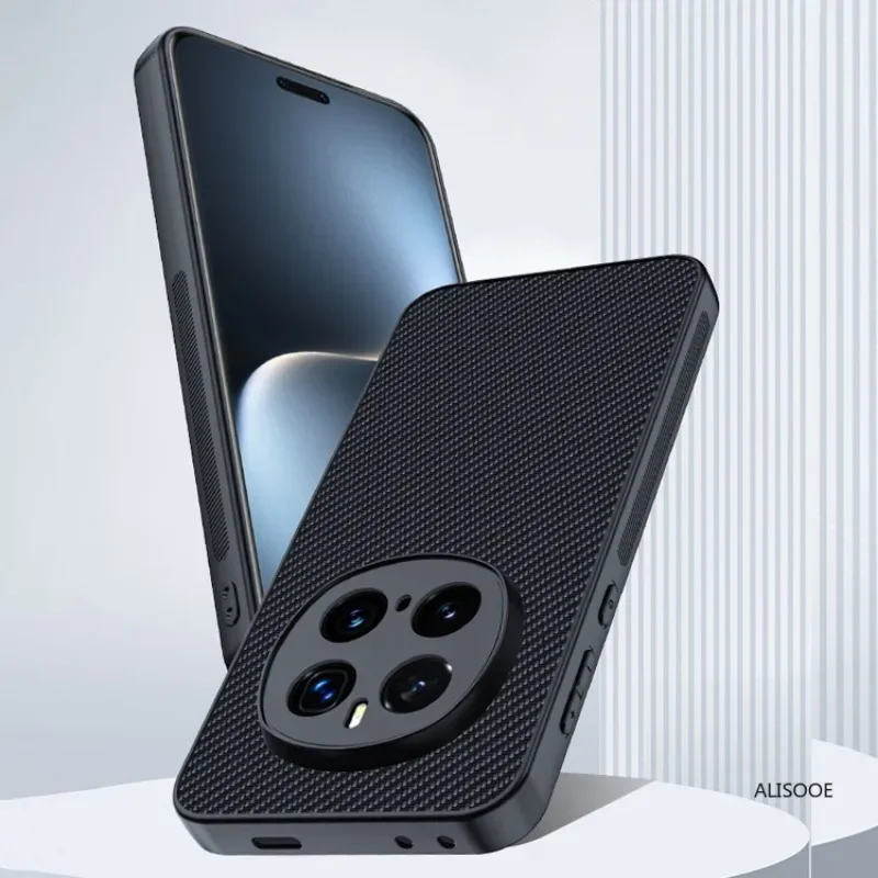 Luxury Shockproof PU-Leather Phone Cover with Fiber Texture